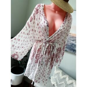 Wandering Meadowlight Daydreams breezy boho printed Kimono wrap robe